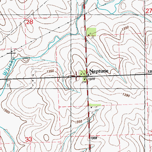 Topographic Map of Neptune, IA