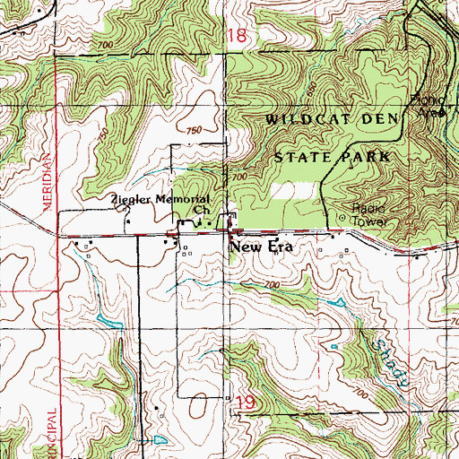 Topographic Map of New Era, IA