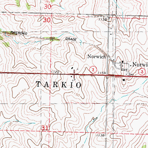 Topographic Map of Norwich, IA