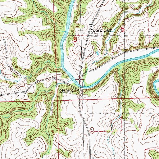 Topographic Map of Ozark, IA