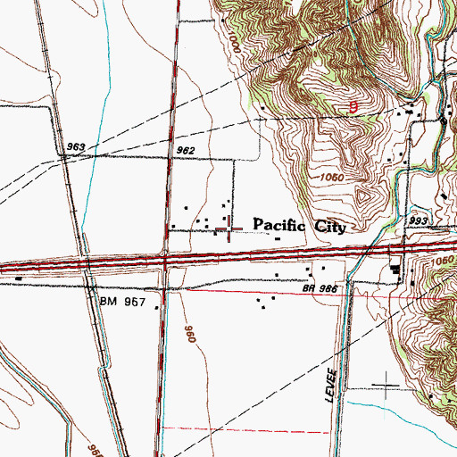Topographic Map of Pacific City, IA