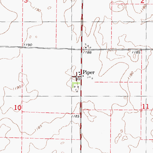 Topographic Map of Piper, IA