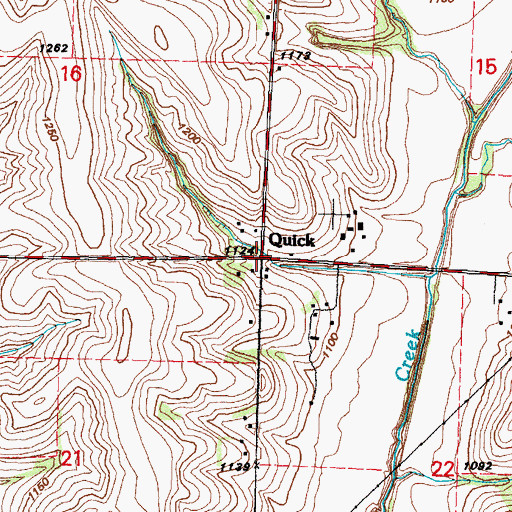 Topographic Map of Quick, IA