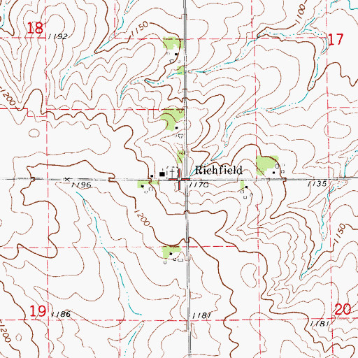 Topographic Map of Richfield, IA