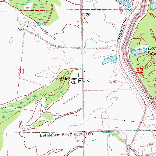 Topographic Map of Bethlehem Church, AR