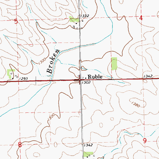 Topographic Map of Ruble, IA
