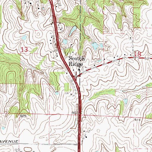 Topographic Map of Scotch Ridge, IA