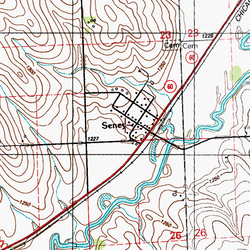 Topographic Map of Seney, IA