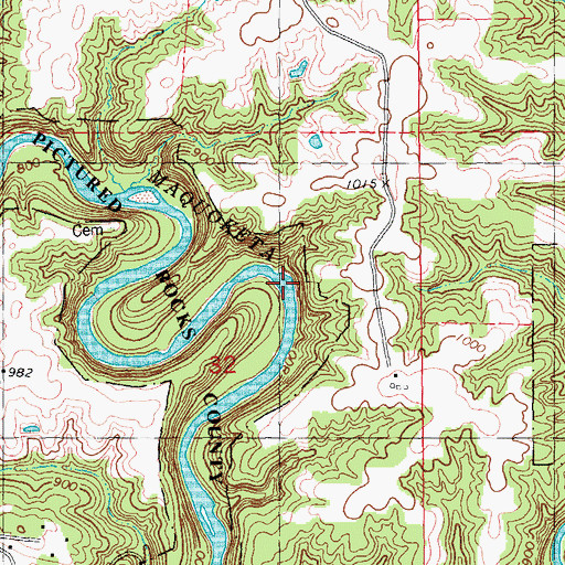 Topographic Map of Springhole, IA