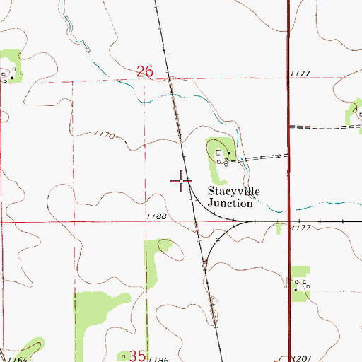 Topographic Map of Stacyville Junction, IA