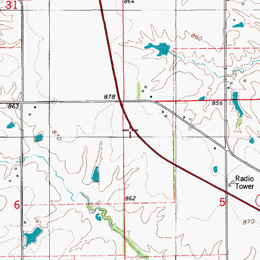 Topographic Map of Steuben, IA