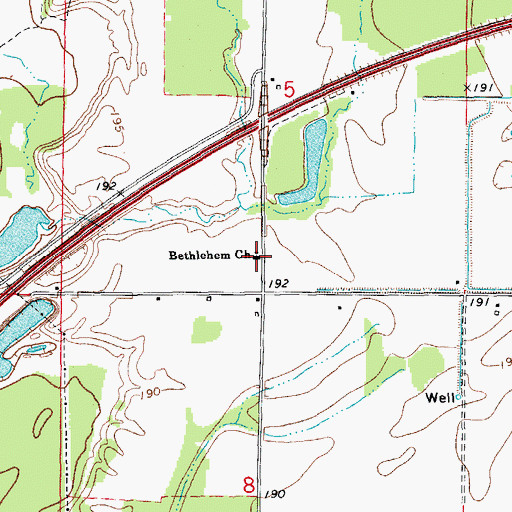 Topographic Map of Bethlehem Church, AR