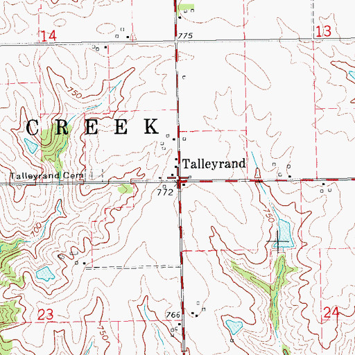Topographic Map of Talleyrand, IA