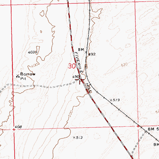 Topographic Map of Fivemile Hill, AZ