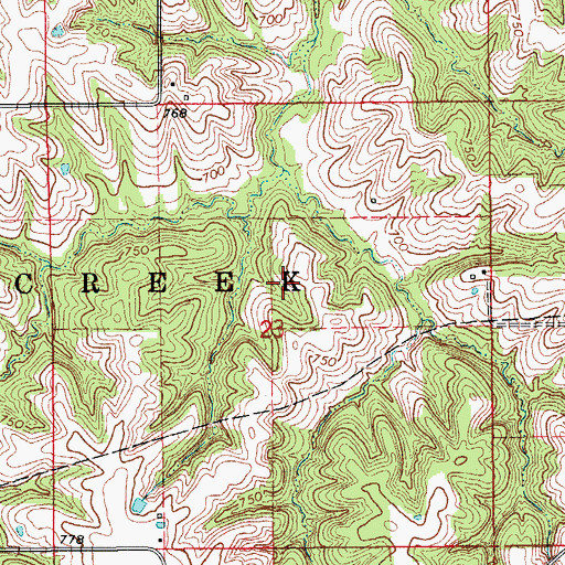 Topographic Map of White Elm, IA