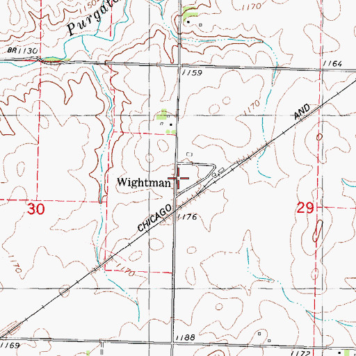Topographic Map of Wightman, IA