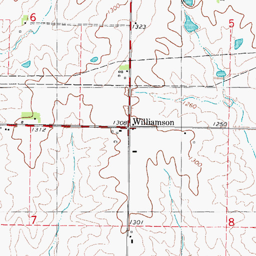 Topographic Map of Williamson, IA