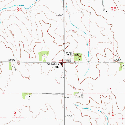Topographic Map of Wilmar, IA