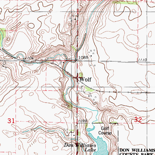 Topographic Map of Wolf, IA