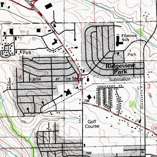 Topographic Map of Davenport Fire Department Station 7, IA
