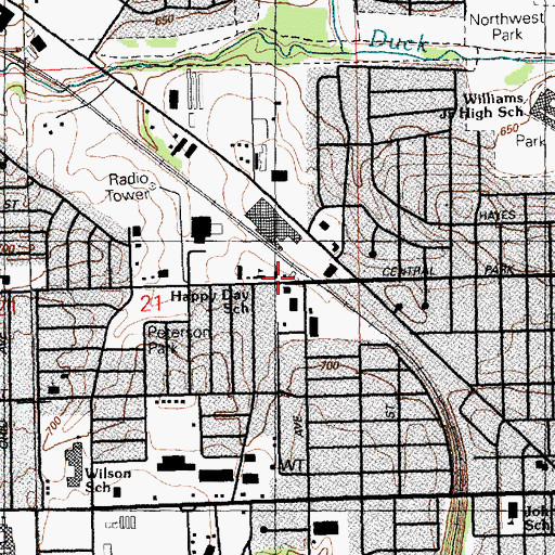 Topographic Map of Happy Day School, IA