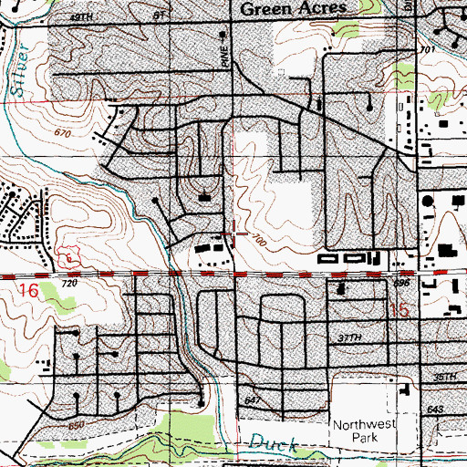 Topographic Map of Kingdom Hall Jehovahs Witnesses, IA