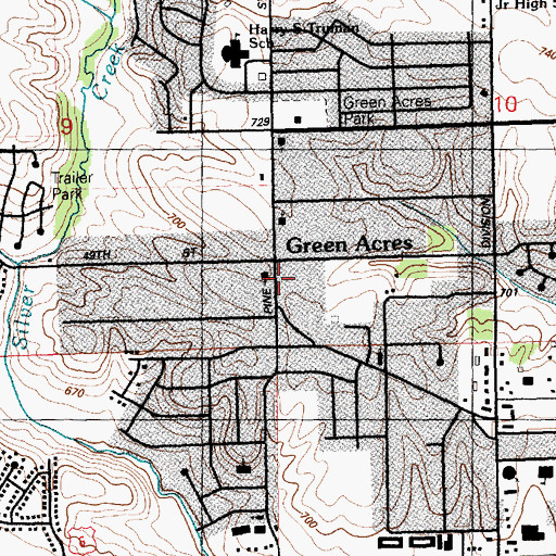 Topographic Map of Calvary Temple Baptist Church, IA