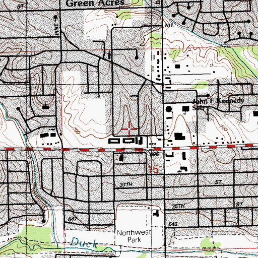 Topographic Map of Saint Mathews Lutheran Church, IA