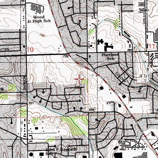Topographic Map of Victory Baptist Church, IA