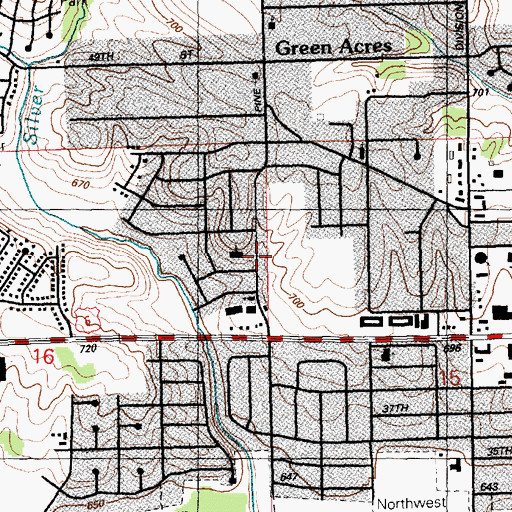 Topographic Map of Christ United Methodist Church, IA