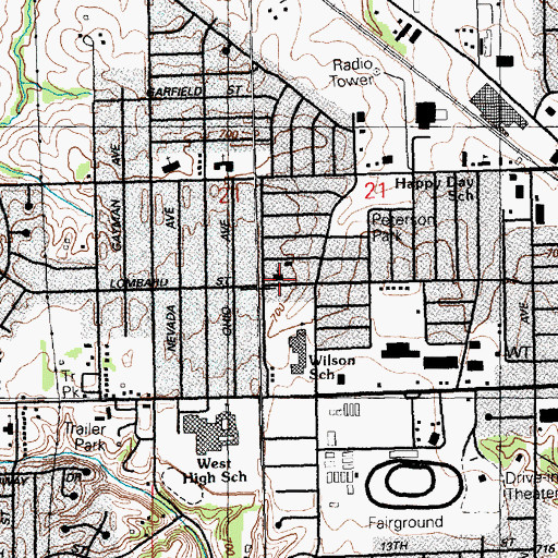 Topographic Map of Faith Church, IA