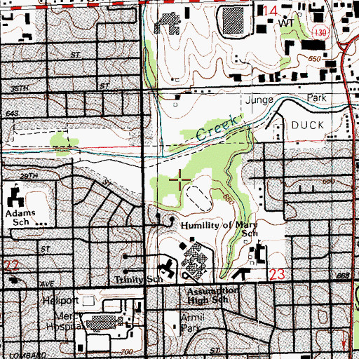 Topographic Map of Davenport Medical Center, IA