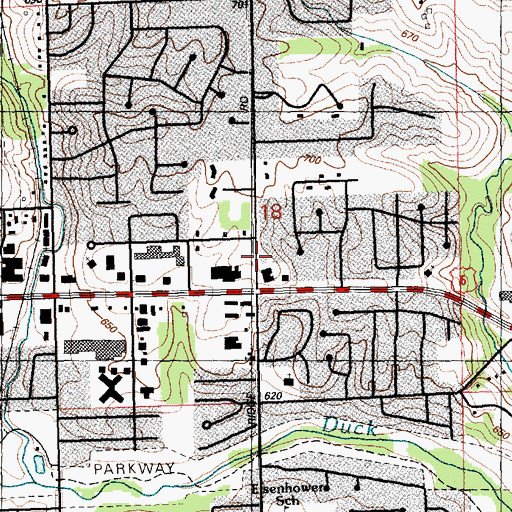 Topographic Map of Unitarian Church, IA