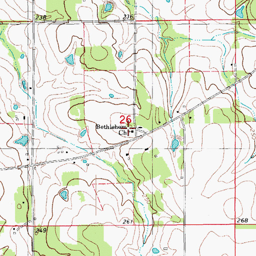 Topographic Map of Bethlehem School, AR