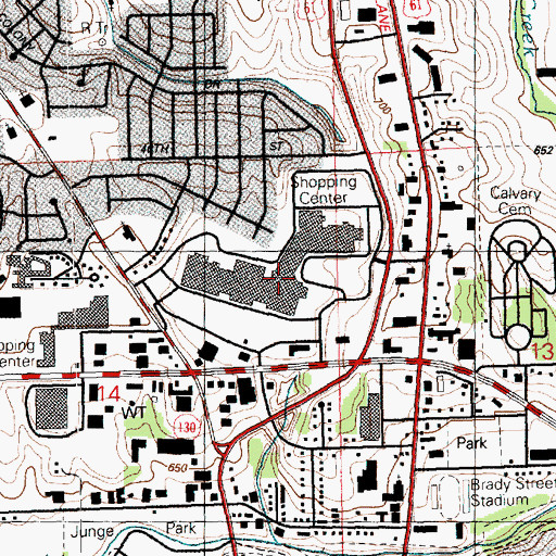 Topographic Map of Northpark Mall, IA