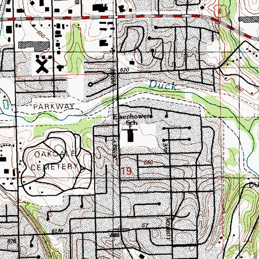 Topographic Map of Eisenhower Elementary School, IA