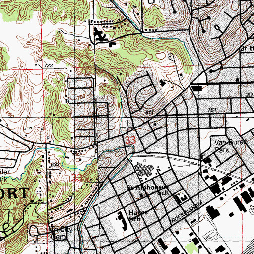 Topographic Map of Davenport Fire Department Station 5, IA
