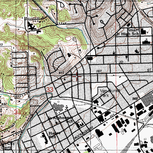 Topographic Map of Grace Church, IA