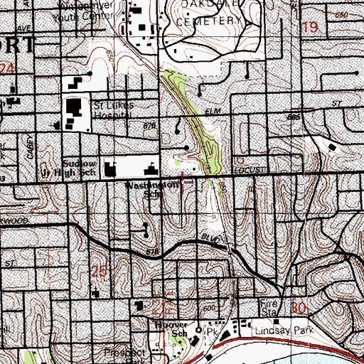 Topographic Map of Davenport Fire Department Station 4, IA