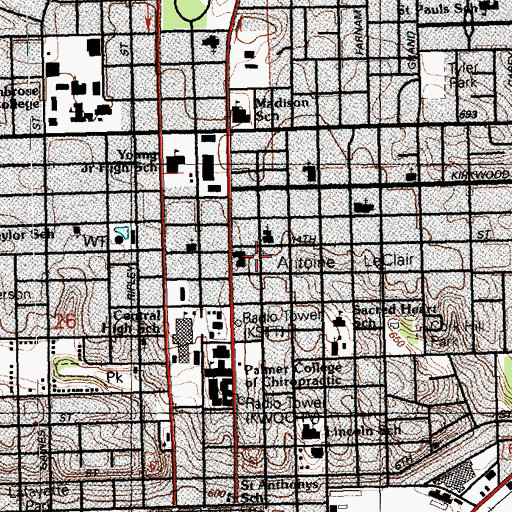 Topographic Map of Saint Joseph Church, IA