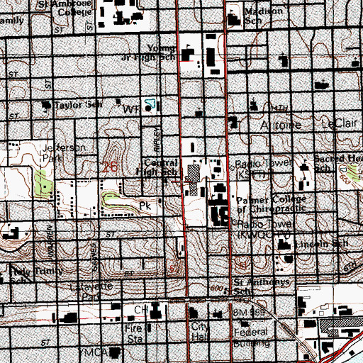 Topographic Map of Bethel Church, IA