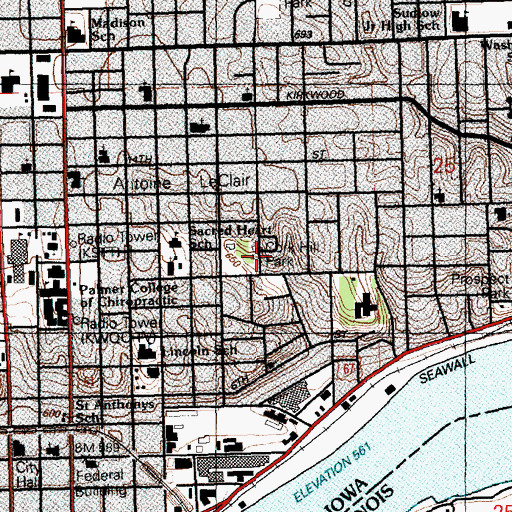 Topographic Map of Cork Hill Park, IA