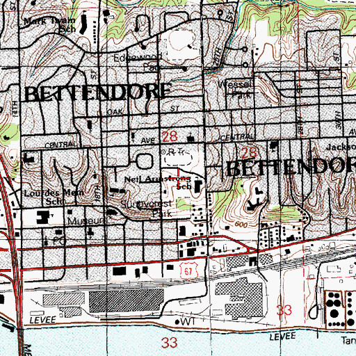 Topographic Map of Neil Armstrong Elementary School, IA