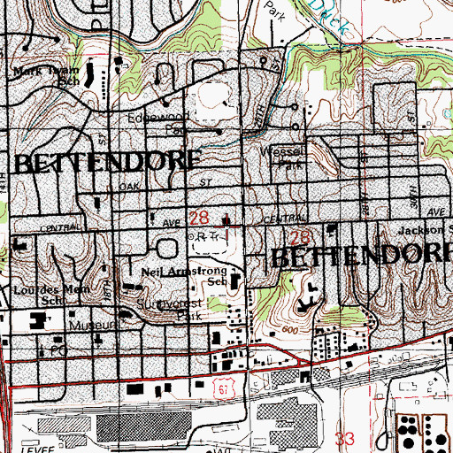 Topographic Map of Korean United Church, IA
