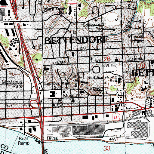 Topographic Map of Riverview Church, IA