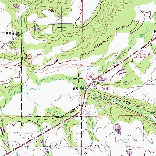 Topographic Map of Bettis Creek, AR