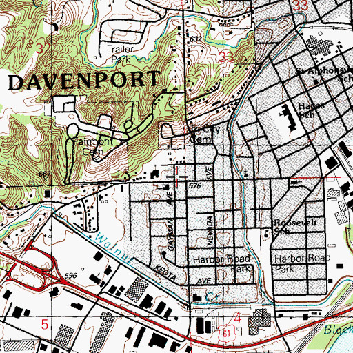 Topographic Map of Immanuel Church, IA