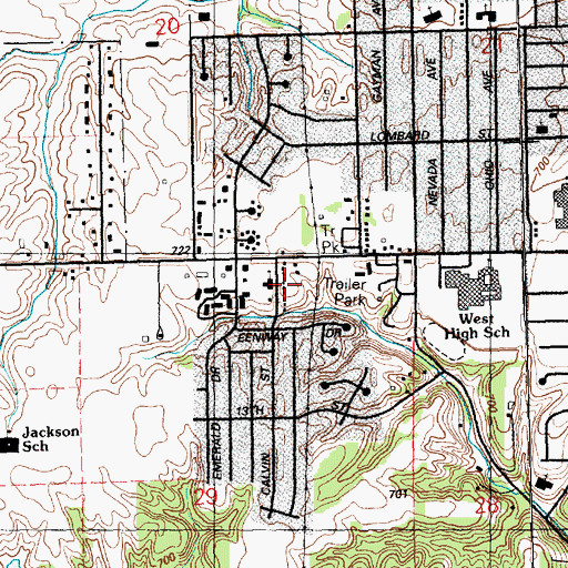 Topographic Map of West Park Church, IA