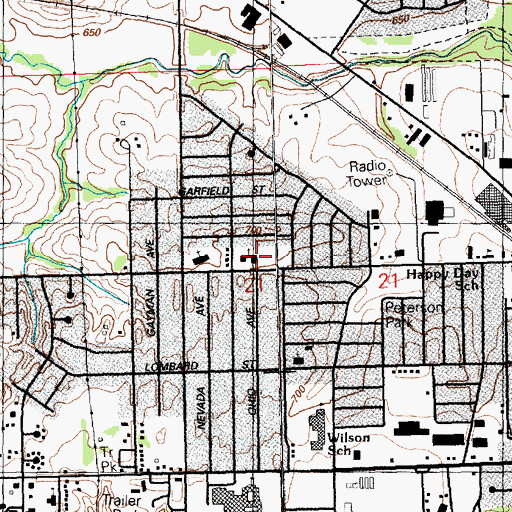 Topographic Map of Central Park Church, IA