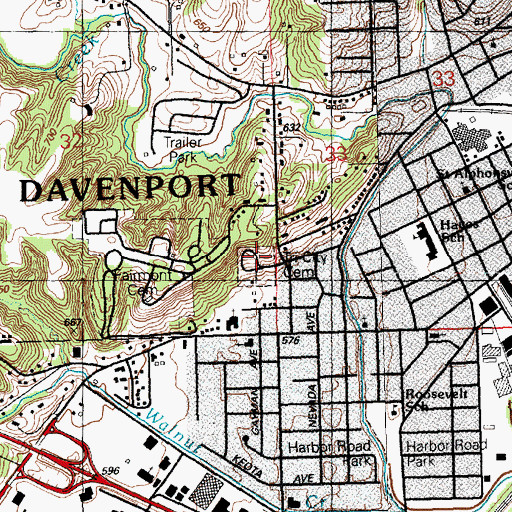 Topographic Map of Tri - City Jewish Cemetery, IA